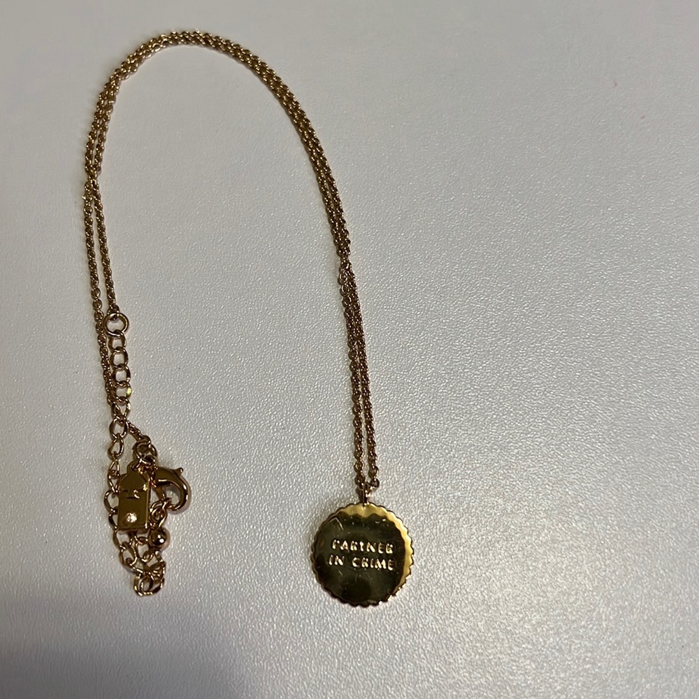 Kate Spade Partners in Crime gold necklace